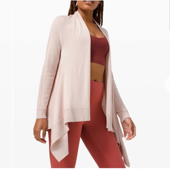 Lululemon Cashlu Wrap Cardigan Sweater in Pink Bliss - Picture 3 of 12